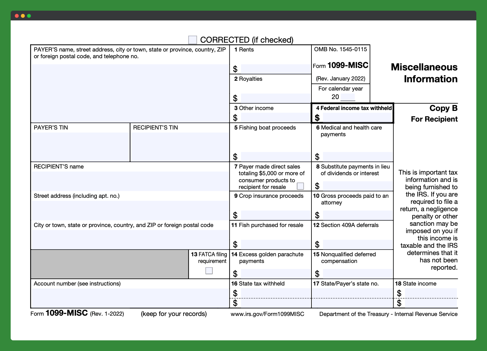 1099 MISC Form